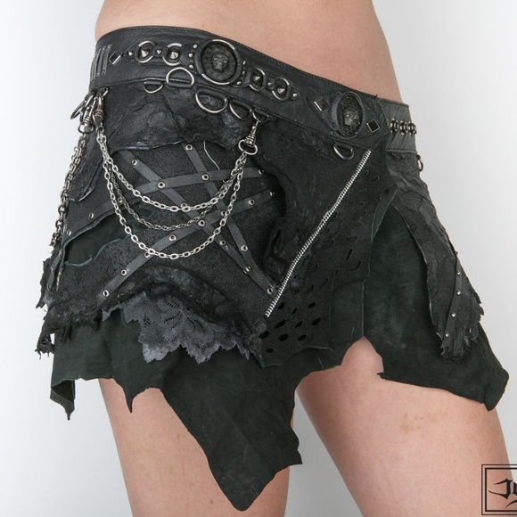 Jungle Tribe Dresses & Skirts - Jungle Tribe Punk leather studded mini skirt